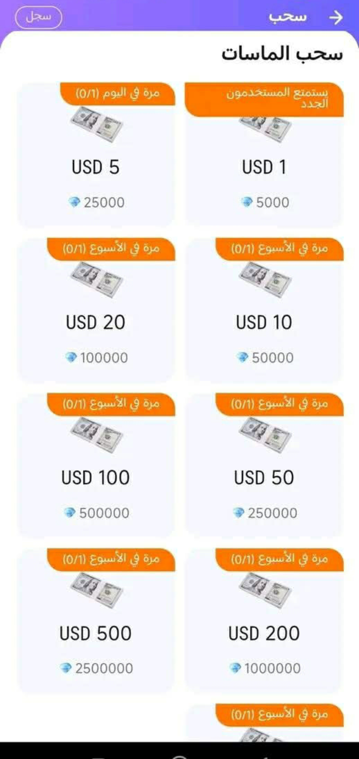 مثال رصيد الماسات