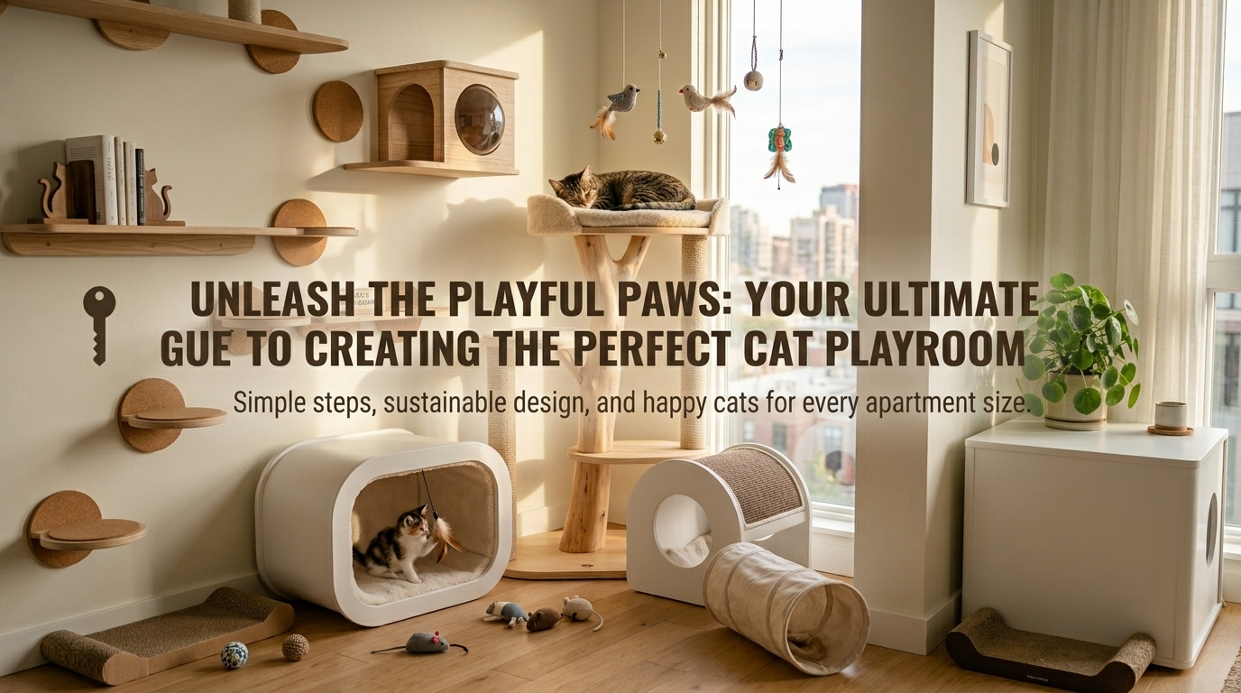 Clean, modern apartment set up for cat living